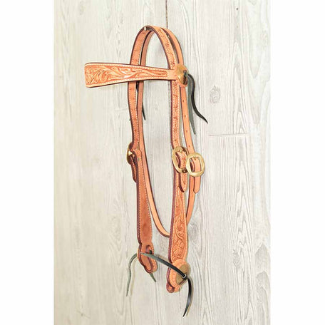 Headstall, Floral Cowboy Sheridian W/ Brass Hdwr - Genuine Billy Cook 