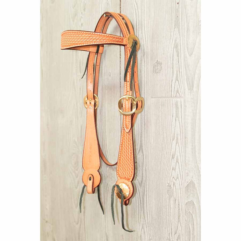 Headstall, Basket Cowboy W/Brass Hdwr - Genuine Billy Cook 