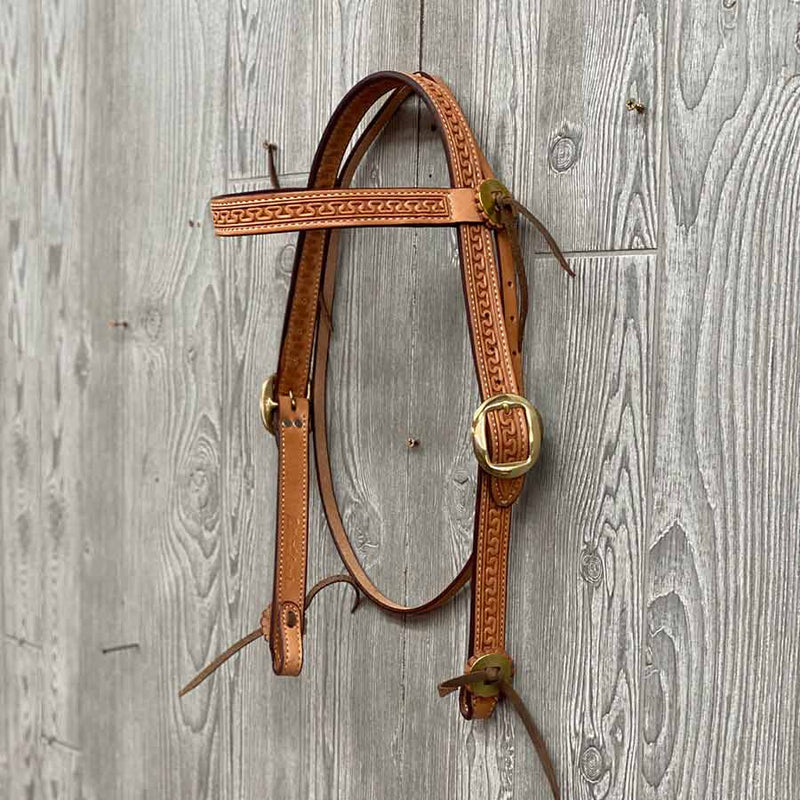 Brow Headstall, Running W W/ Ss Hardware W/ Tie Ends - Genuine Billy Cook 
