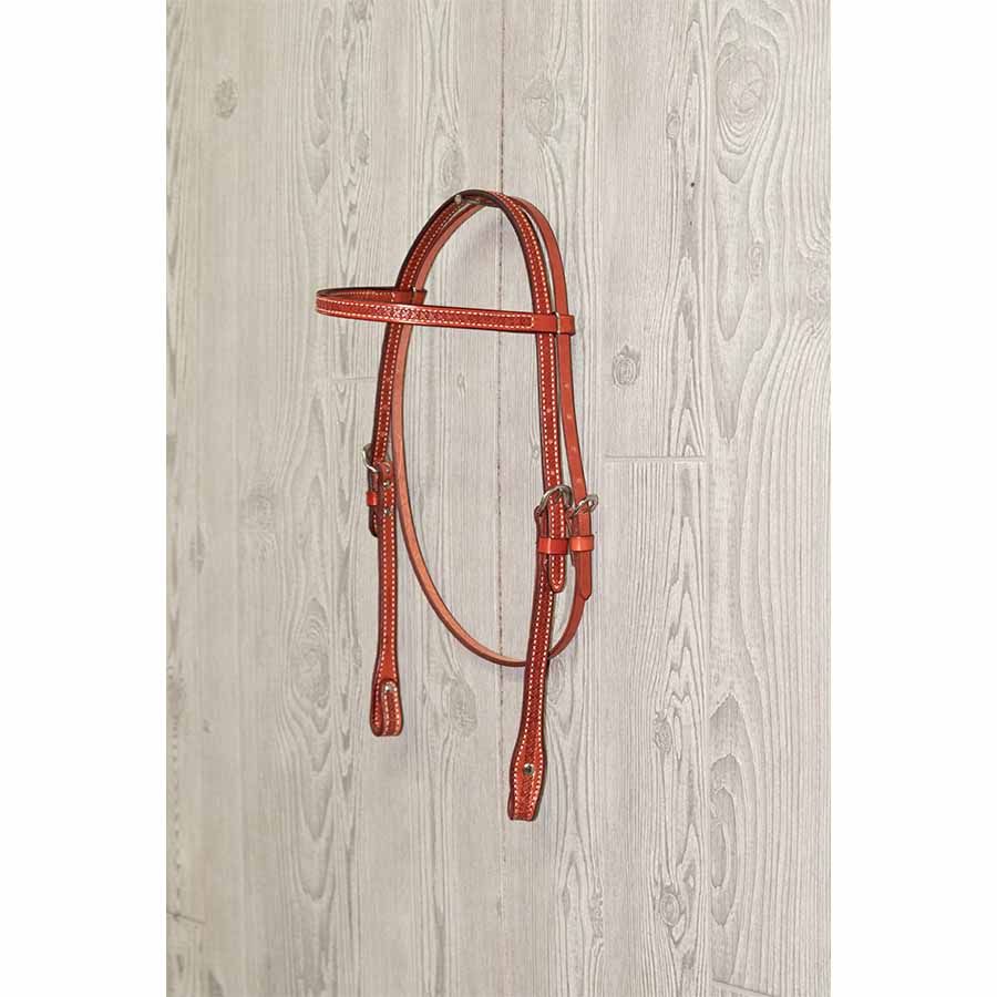 3/4" Headstall - Hand Tooled Floral W/Ss Hardware - Genuine Billy Cook 