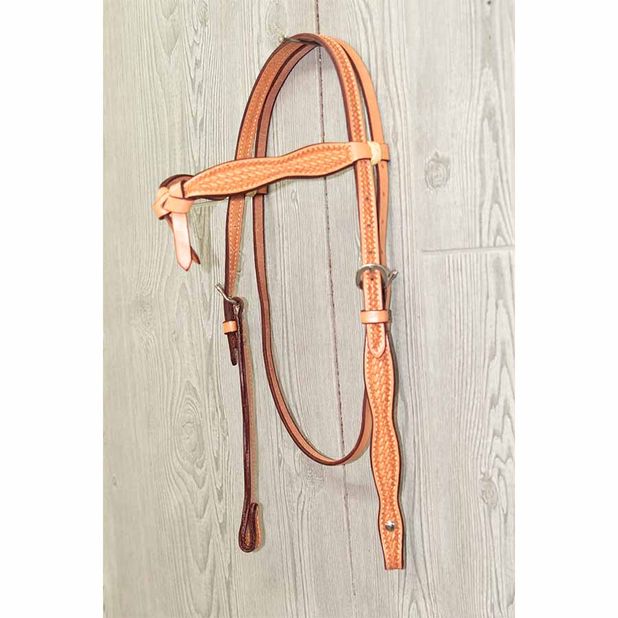 Headstall Cross Over Ss Hrdwr Braid And Bskt Stamped - Genuine Billy Cook 