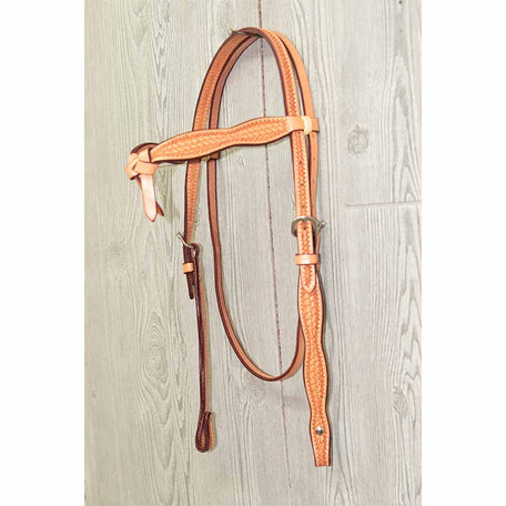 Headstall Cross Over Ss Hrdwr Braid And Bskt Stamped - Genuine Billy Cook 