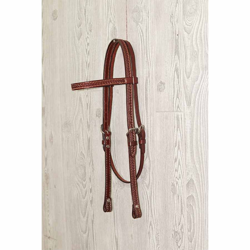 Headstall, Brow 2 Cheek, Border Stamped Ss Hdwr - Genuine Billy Cook 