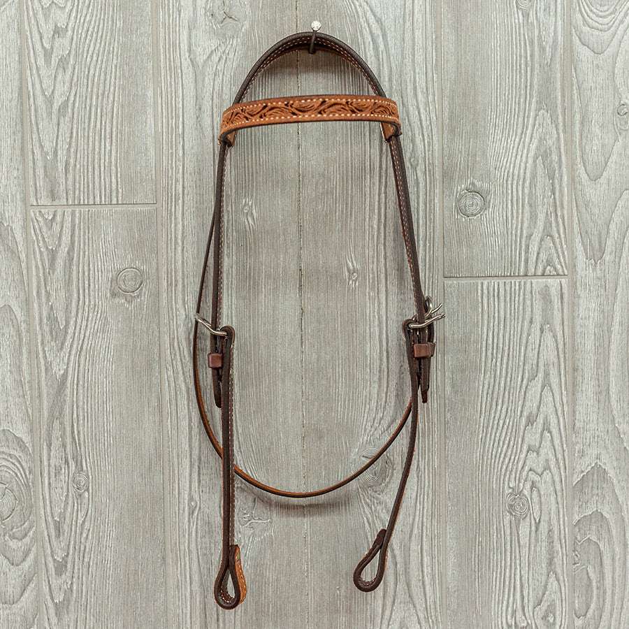 3/4" Headstall, Wso, Floral - Genuine Billy Cook 