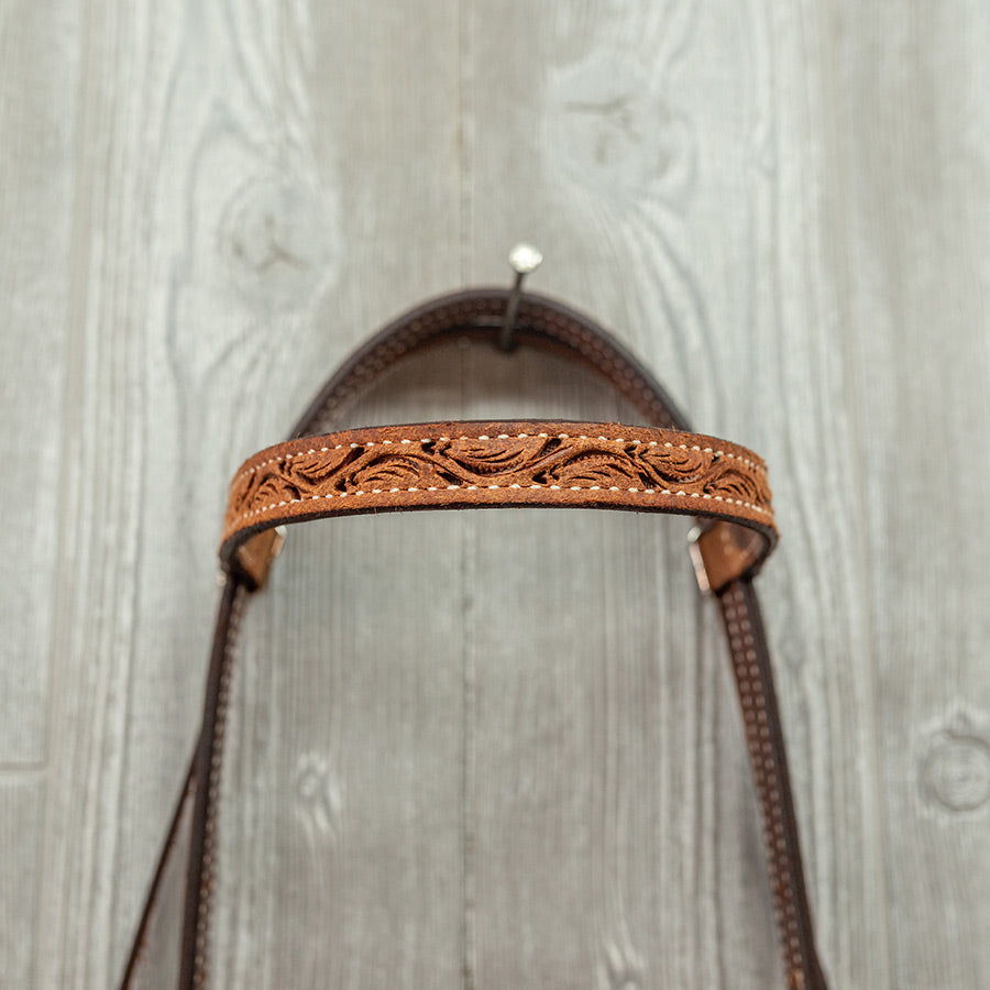 3/4" Headstall, Wso, Floral - Genuine Billy Cook 