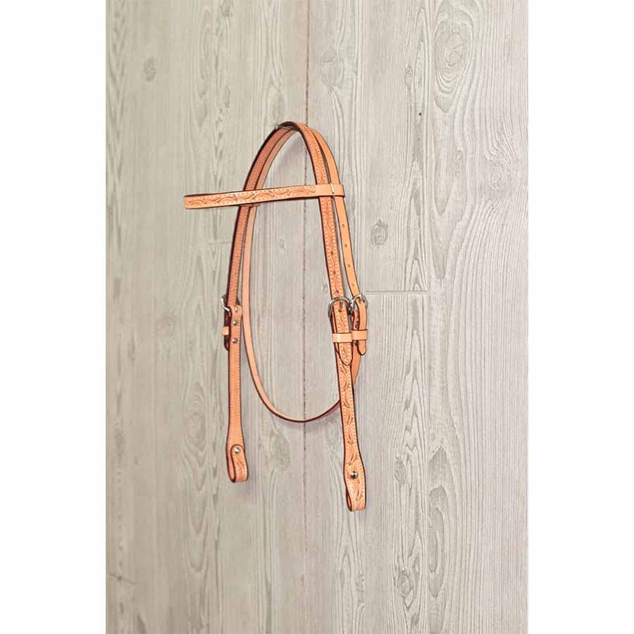 Brow Headstall - Hand Tooled - Genuine Billy Cook 