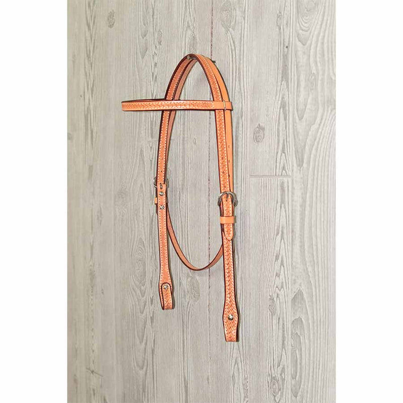 Headstall - Hand Tooled Basket W/Ss Hardware - Genuine Billy Cook 