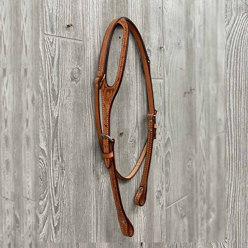 Headstall, Shaped Ear 5/8", Hand Stamped - Genuine Billy Cook 