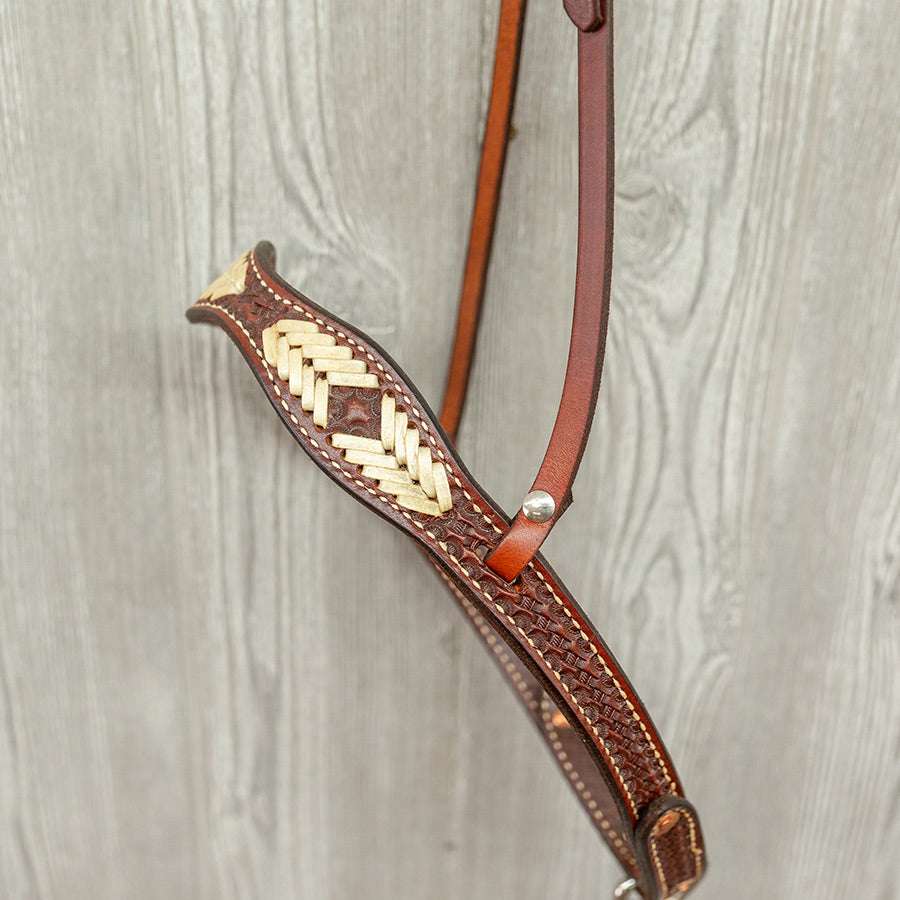Classic Ropers Noseband 1" Basket Stamp/Braided - Genuine Billy Cook 