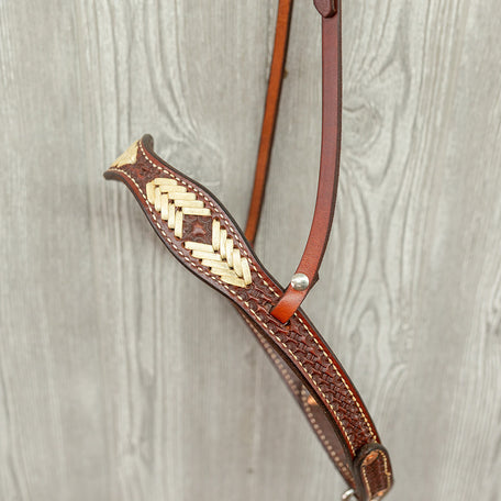 Classic Ropers Noseband 1" Basket Stamp/Braided - Genuine Billy Cook 