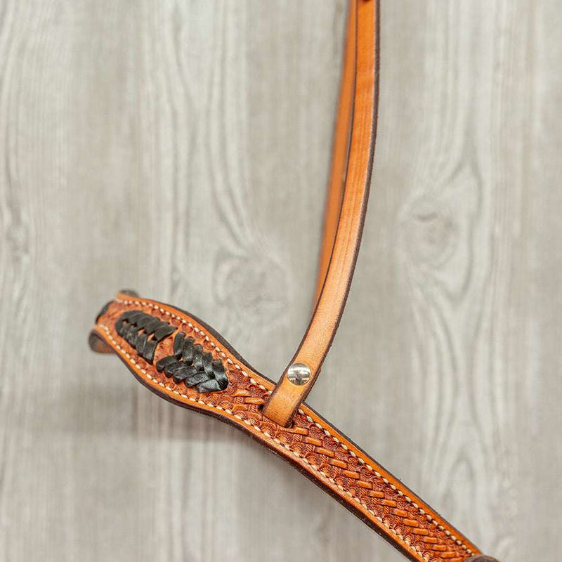 Classic Ropers Noseband 1" Basket/Black Laced - Genuine Billy Cook 