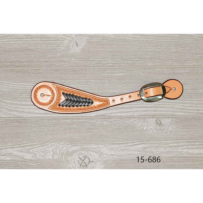 Braided Leather Spur Strap - Black - Genuine Billy Cook 
